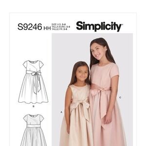 Simplicity S9246‎ Girls Special Occasion Party Dress Sewing Pattern Sizes 3-6
